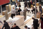 Horizontal presentations: to touch and feel and as practical surfaces for setting things on.