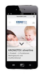 The initial page of the new mobile KRONOTEX website