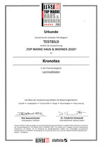 The TESTBILD certificate for KRONOTEX laminate flooring