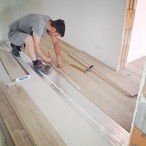 Ann-Christin Weber is thrilled with how easy it is to install KRONOTEX laminate flooring.